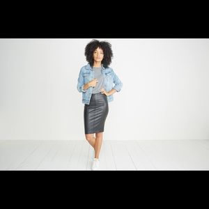 Marine Layer Black Faux Leather Skirt XS